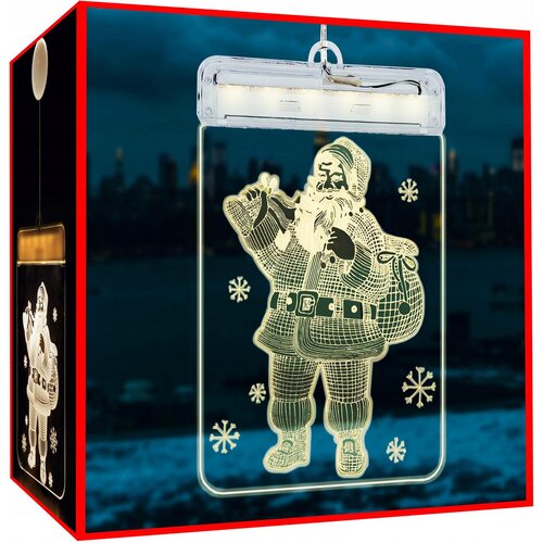  Gravirano 3D pleksi steklo LED toplo bela 17cm Božiček Slike