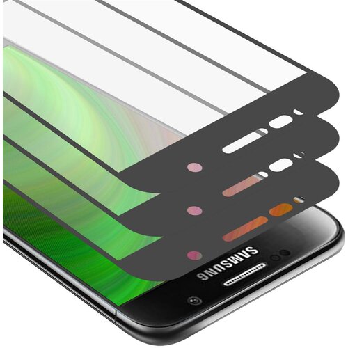 Cadorabo 3x Celozaslonska za&amp;scaron;čitna folija, združljiva z Samsung Galaxy S6 - Za&amp;scaron;čitna folija v transparentno s čarno - 3-pack Kaljeno steklo za za&amp;scaron;čito zaslona s trdoto 9H in 3D dotikom, (20548135) Slike