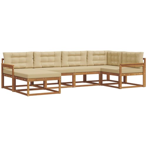  Set vanjskih sofa 6 kom. Prirodna i bež Smeđa 327 x 168,5 x 73 cm Slike