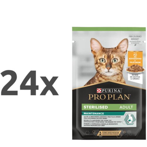 Purina Pro Plan Sterilised Adult vrečka - pi&amp;scaron;čanec - 85 g 24 x 85 g Slike