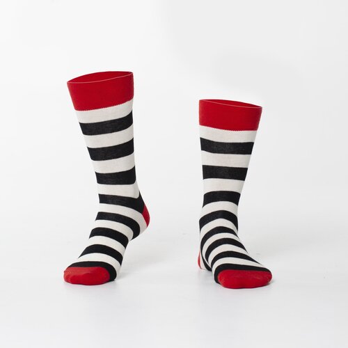 Fasardi Cream and black striped men's socks Slike