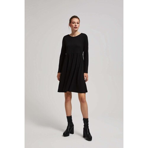 Marisse Black Dress With Long Sleeves And A Flared Bottom Cene