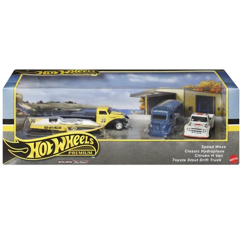 Mattel Hot Wheels: Premium Vintage dirkalna ekipa, komplet 4 avtomobilčkov - Cene