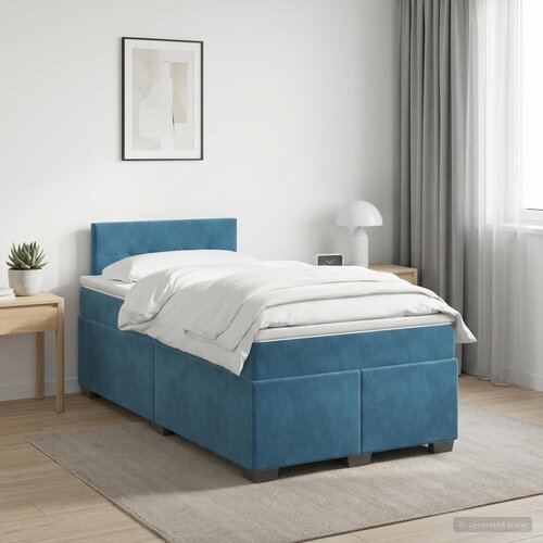  Boxspring krevet s madracem Tamno plava 120 x 200 cm Bar&scaron;un Cijene