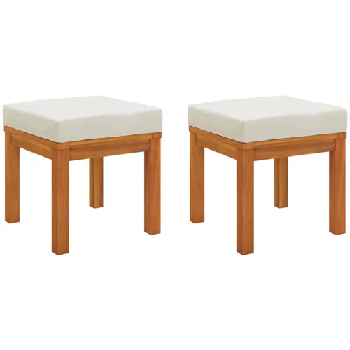 vidaXL Vrtni stolčki z blazinami 2 kosa 40x40x42 cm trden akacijev les, (20665878)