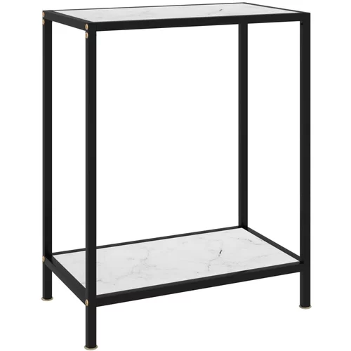  Konzolni stol bijeli 60 x 35 x 75 cm od kaljenog stakla