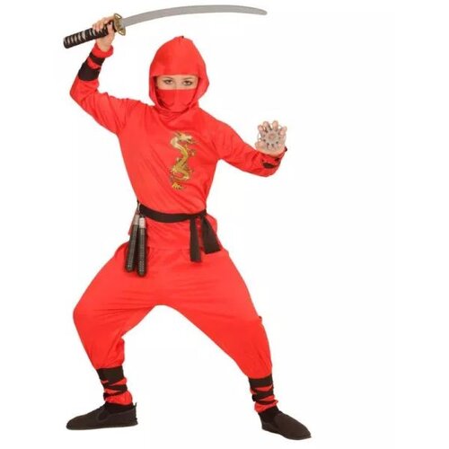 Widmann Ninja zmaj kostum - 116 cm, rdeča Slike