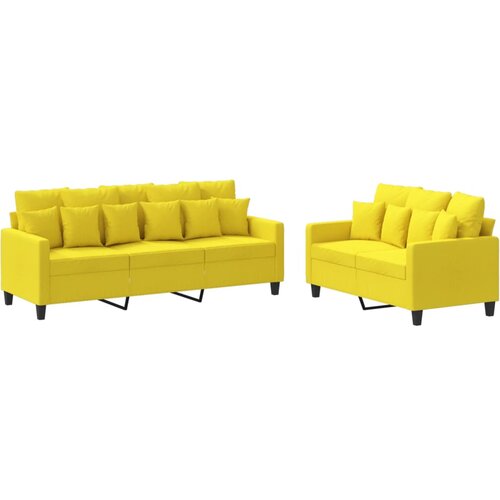 Maison Chic Sedežna garnitura - kavč z blazinami 2-delna svetlo rumeno blago, (21729075) Cene