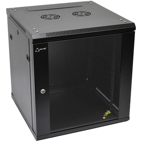 LAN-TEC WM.6612.B - zid, presavijeni, 12U, 600 x 600, staklo Slike