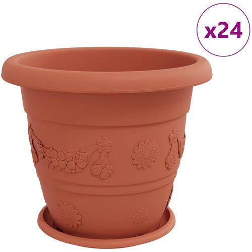  Saksije za biljke 24 pcs Crvena cigla &amp;Oslash; 39 x 32 cm Plastika Slike
