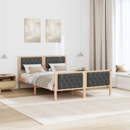  Krevetna konstrukcija s uzglavljem Tamno siva 140 x 190 cm Slike