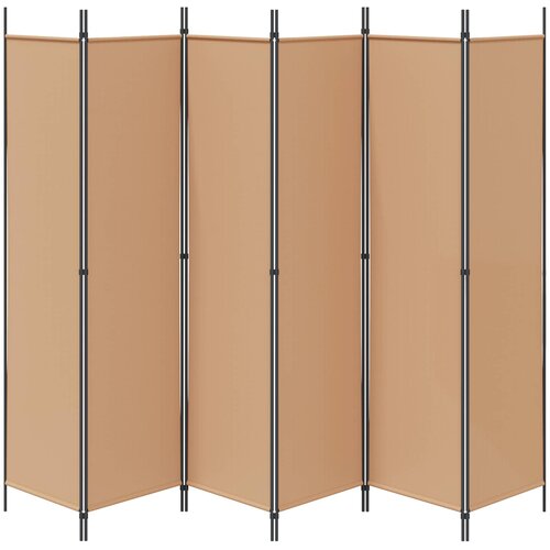  Razdjelnik prostora s 6 panela Bež 300 x 200 cm Tkanina Slike