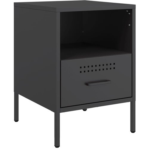 Maison Chic Nočna omarica - Nočna miza črna 36x39x50,5 cm jeklo, (21688805) Slike