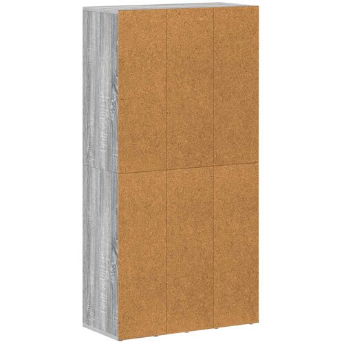  za knjige / komoda siva boja hrasta 66x30x130 cm drveni Slike