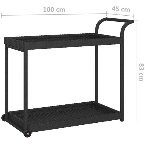 VidaXL barska kolica crna 100 x 45 x 83 cm od poliratana Slike