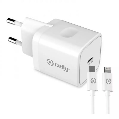 Celly Charger 20W Lightning Cable - White Cene