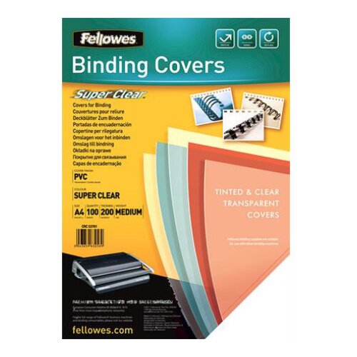 Fellowes folija za koričenje 5376102 pvc 200 mic providna ( 9285 ) Slike
