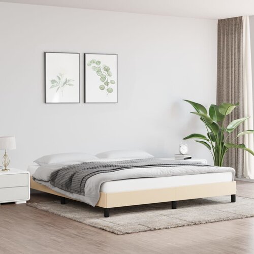 vidaXL Posteljni okvir krem 160x200 cm blago Cene