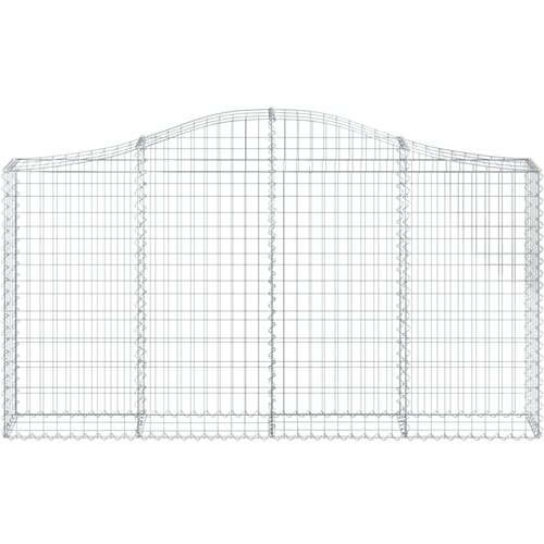  Lučne gabionske ko&amp;scaron;are 14kom 200x30x100/120cm pocinčano željezo Slike