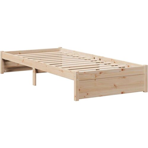 VidaXL Krevet s regalom za knjige bez madraca 75x190 cm borovina Slike