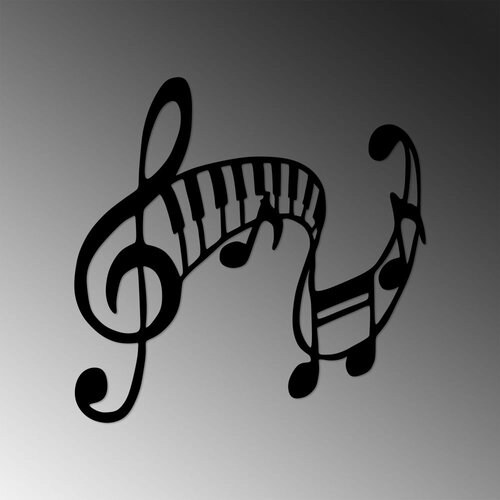 Wallity Zidna dekoracija Musical-438, 70x68 cm, 1.5 mm, Crna Slike