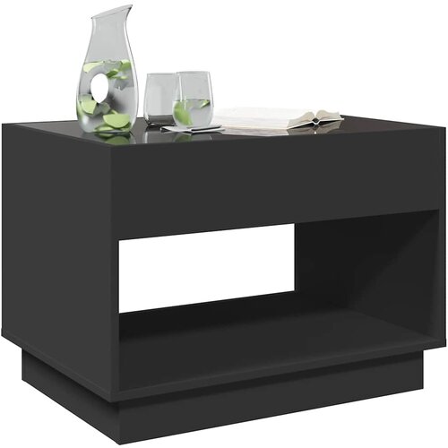  Stolić za kavu s beskonačnim LED svjetlima crni 70x50x50 cm Slike
