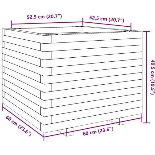 VidaXL Vrtna sadilica vo&amp;scaron;tano smeđe boje 60x60x49 5 cm od borovine Slike