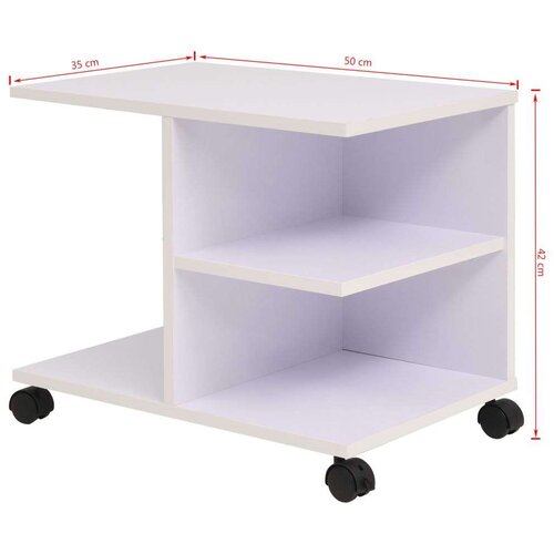 VidaXL police s kotačima 50 x 35 x 42 cm bijele Slike