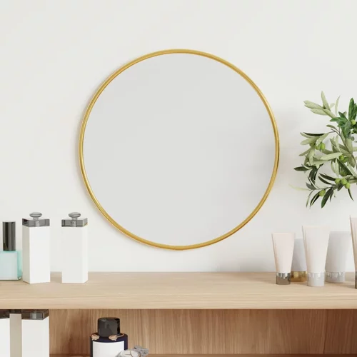  Zidno ogledalo zlatno Ø 30 cm okruglo