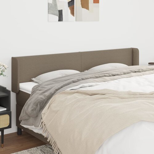 VidaXL Vzglavje z u&amp;scaron;esi taupe 203x16x78/88 cm blago Slike