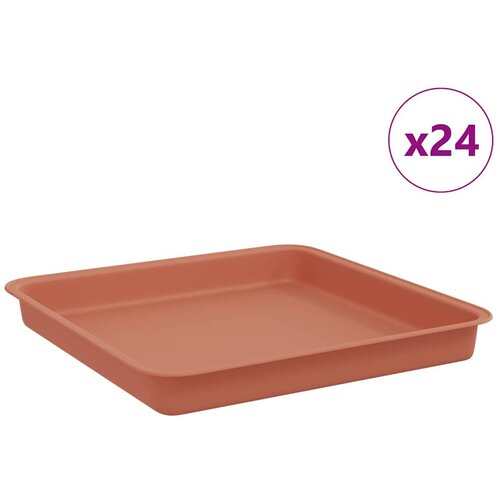 vidaXL Kvadratna posuda za cvijeće 24 pcs Crvena cigla 18 x 18 x 2 cm - Crvena cigla 18 x 18 x 2 cm 24 Cene