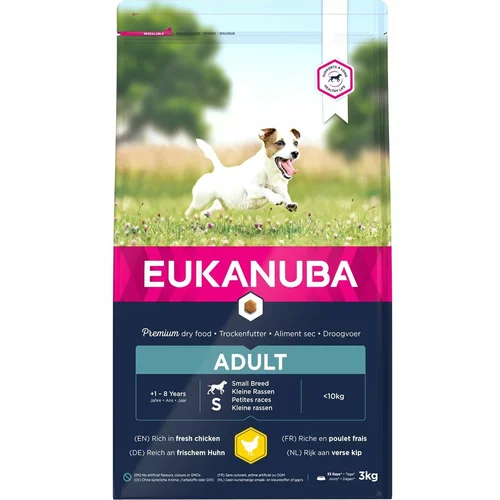 Eukanuba Adult Small Breed piščanec - Varčno pakiranje: 2 x 3 kg
