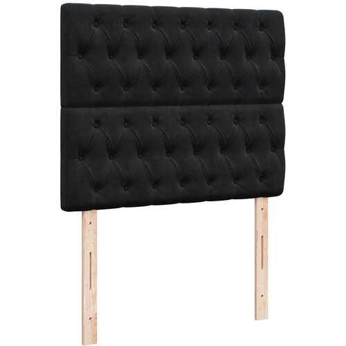  Otomanski krevet madracem i LED crna 120x190 cm tkanina Slike
