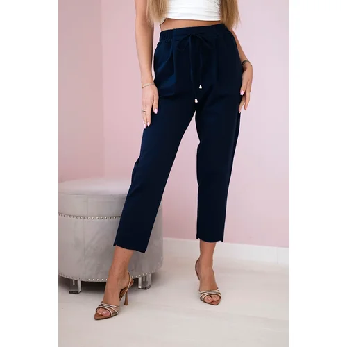 Kesi Włoski Punto trousers tied at the waist navy blue