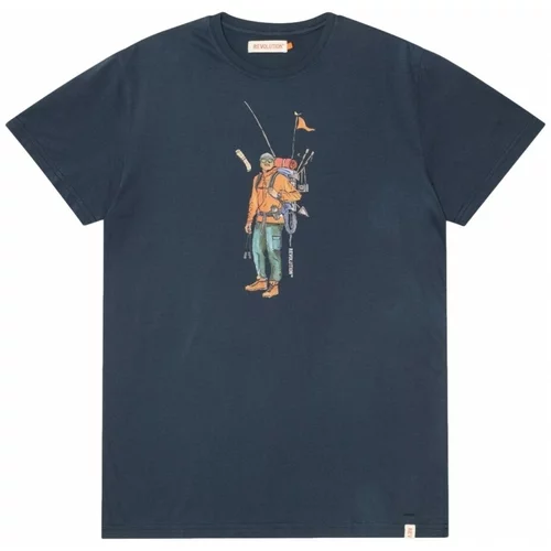 Revolution Majice & Polo majice Regular T-Shirt 1333 HIK - Navy Modra