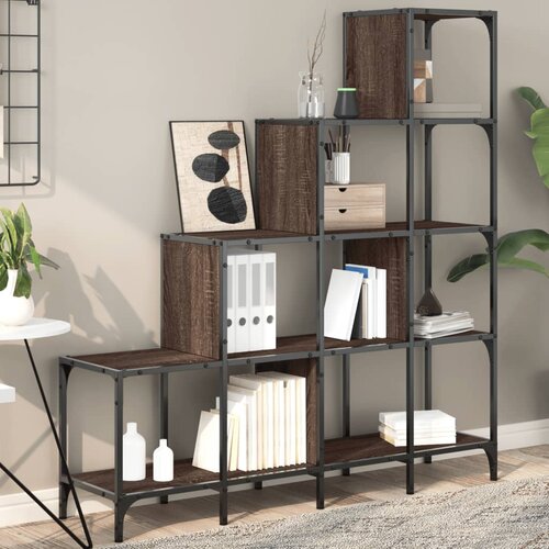 vidaXL Regal za knjige smeđa boja hrasta 122x30x132 cm drvo i metal Cijene