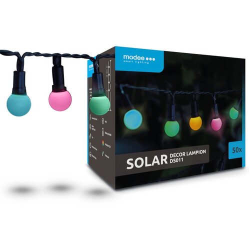 MODEE LED solarni niz 50 LED večbarvni 7.9m IP44 zelen kabel Cene