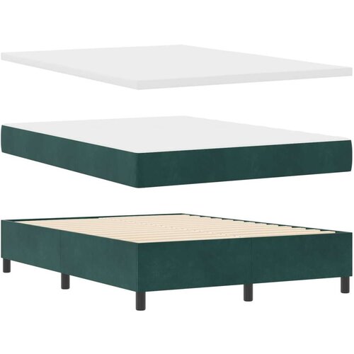 VidaXL Box Spring Krevet s Madracem Tamnozelena 140x200 cm Bar&amp;scaron;un Slike