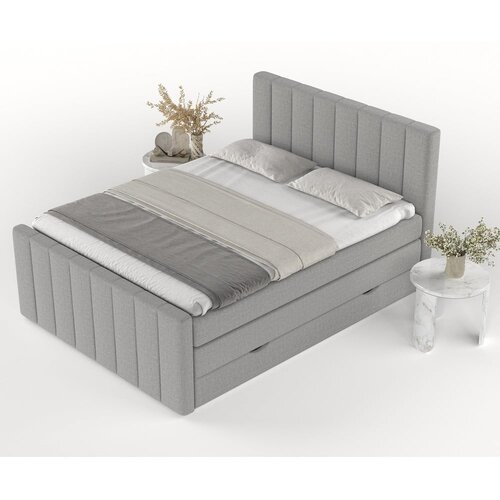 Maison de R&amp;ecirc;ve svijetlo sivi boxspring krevet s prostorom za odlaganje 140x200 cm ruby &amp;ndash; Slike
