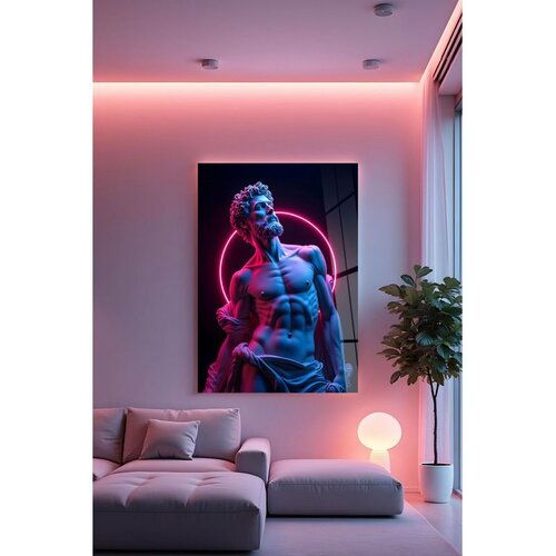 WALLXPERT Hhlneon0017 - Višenamenska Tempered Staklena Slika 50 x 70 cm Cene