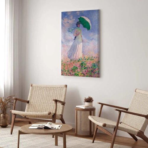  Slika - Claude Monet &amp;ndash; Woman with a Parasol facing right 60x90 Akustična Slike
