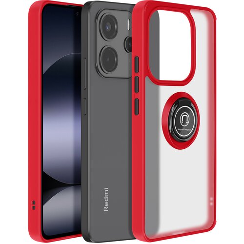 AVIZAR Ohišje za Xiaomi Note 14 4G s kovinskim obročem za video podporo, Rdeča, (5000012191) Cene