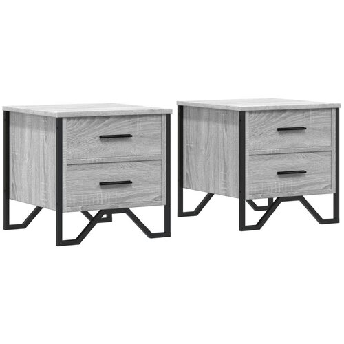 Maison Chic Dvo delni komplet Nočne omarice - Nočne mize siva sonoma 40x41x40 cm inženirski les, (21687794) Slike
