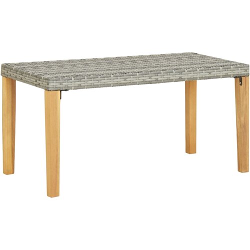 VidaXL Vrtna klop 120 cm siv poli ratan in trden akacijev les, (20660750) Slike
