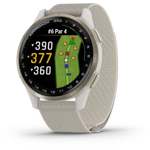 Garmin golf GPS sat Approach S50, krem-zlatni okvir, remen ComfortFit boje bjelokosti Slike