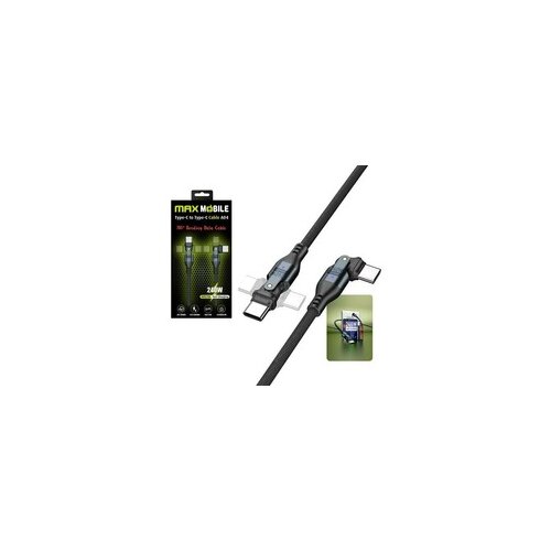 Max Mobile DATA MAXMOBILE TYPE C A04 BLACK QC 240W, DUAL ROTATE 1.2M 4013 Slike