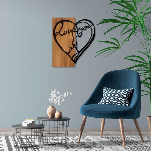 Wallity Zidna dekoracija i Love You, 54 x 58 cm, Smeđa Cene