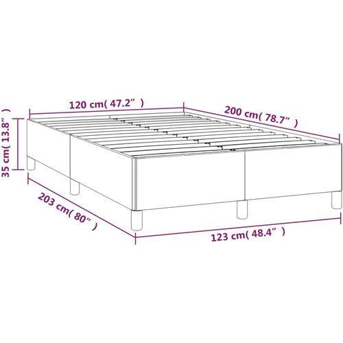  Okvir kreveta bez madraca tamnosivi 120 x 200 cm od tkanine Slike