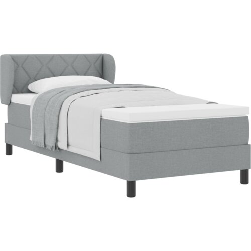 VidaXL Krevet na okvir s madracem Svjetlosiva 90x190 cm Tkanina Slike