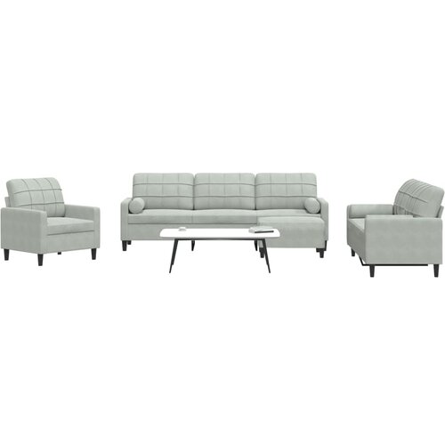 vidaXL 4-dijelni set sofa s jastucima svjetlosivi baršunasti Cijene